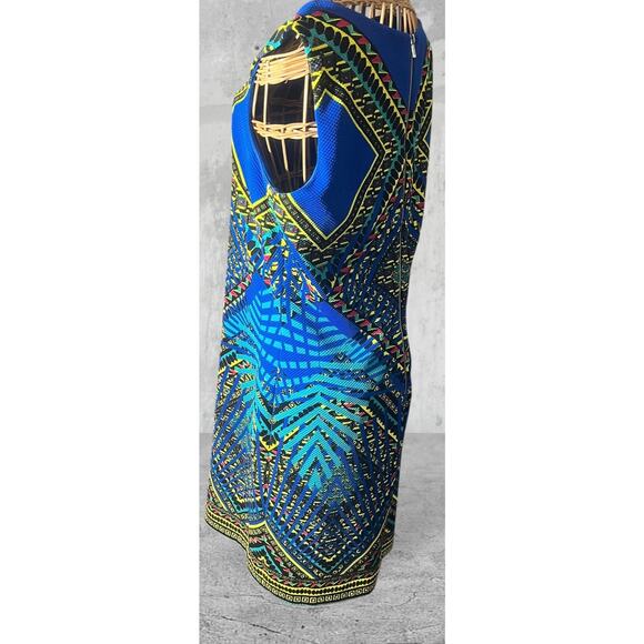Peter Nygard Geometric Pattern Sleeveless Sheath Dress Multi Color Sz10 - Picture 4 of 7